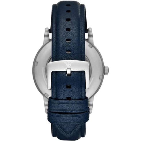 Emporio Armani Navy Blue Strap Silver Watch AR60030